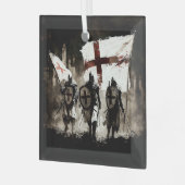 De Tempeliers betreden de Heilige Stad Glas Ornament (Voorkant links)