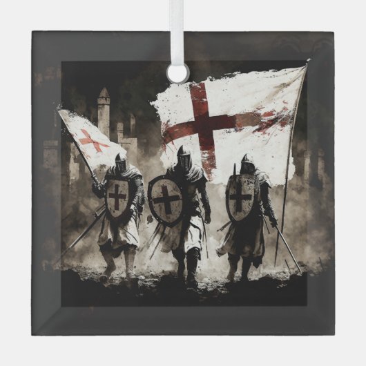 De Tempeliers betreden de Heilige Stad Glas Ornament (Voorkant)