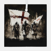 De Tempeliers betreden de Heilige Stad Glas Ornament (Achterkant)