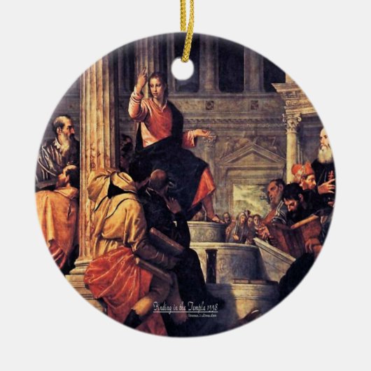 De tempelzoekende Manuscript 1558 Keramisch Ornament (Voorkant)