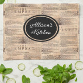 De Tempest Shakespeare gepersonaliseerde keukenhan Theedoek (Gevouwen)