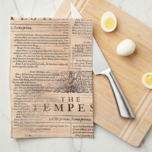 De Tempest Shakespeare Play Kitchen Towel Theedoek (Quarter Fold)