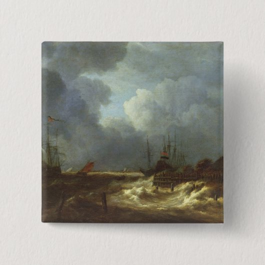 De Tempest Vierkante Button 5,1 Cm (Voorkant)