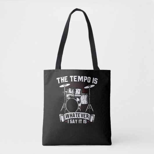 De Tempo is wat ik zeg dat het Drummer is Tote Bag (Voorkant)