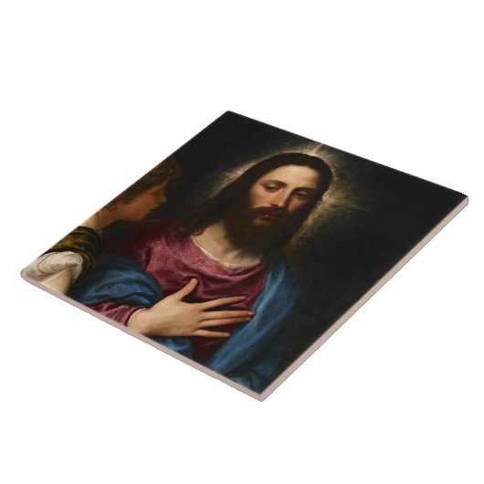 De Temptation of Christus, Titiaan Tegeltje (Zijkant)