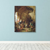 De Temptation of St. Anthony in een Rocky Cavern Canvas Afdruk (Insitu (Houten vloer))