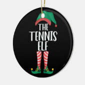 De Tennis Elf Bijpassende Familie Groep Kerstmis Keramisch Ornament (Links)