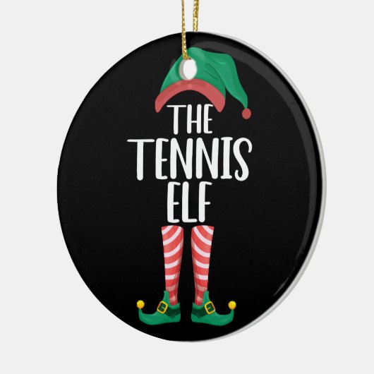 De Tennis Elf Bijpassende Familie Groep Kerstmis Keramisch Ornament (Links)
