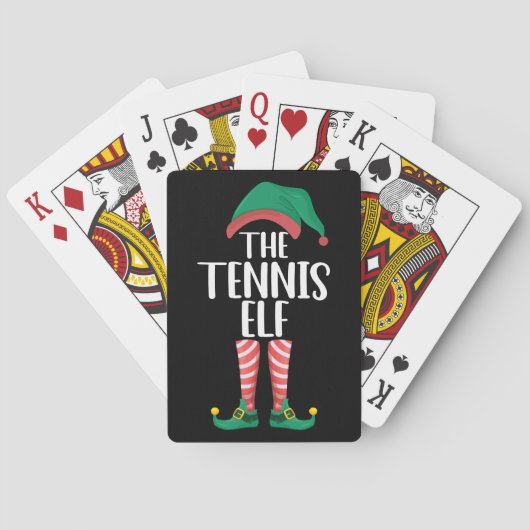 De Tennis Elf Bijpassende Familie Groep Kerstmis Pokerkaarten (Achterkant)