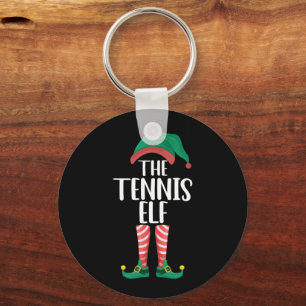 De Tennis Elf Bijpassende Familie Groep Kerstmis Sleutelhanger