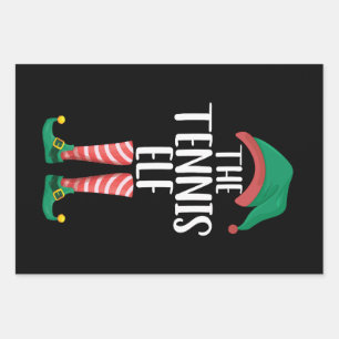 De Tennis Elf Overeenkomende Familie Groep Kerstmi Inpakpapier Vel