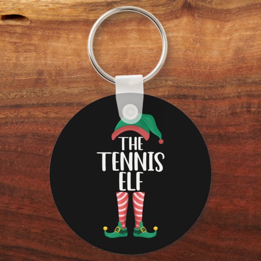 De Tennis Elf Overeenkomende Familie Groep Kerstmi Sleutelhanger (Voorkant)