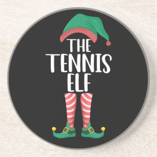 De Tennis Elf Overeenkomende Familie Groep Kerstmi Zandsteen Onderzetter
