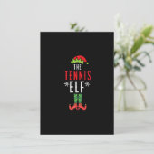 De Tennis Elf Tennis Player Merry Xmas Kerstmis Kaart (Staand voorkant)