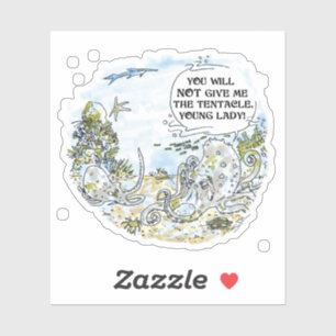 De Tentacle cartoon contour sticker