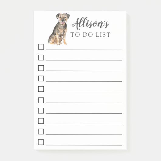 De Terrier Dog van de grens die wordt gepersonalis Post-it® Notes (Voorkant)