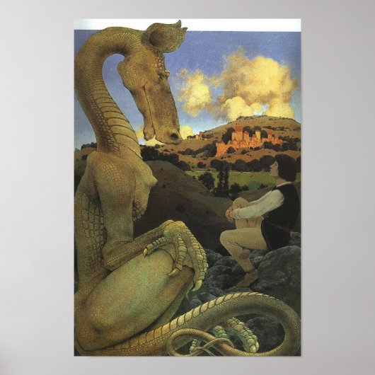 De terughoudende draak, Maxfield Parrish Poster (Voorkant)