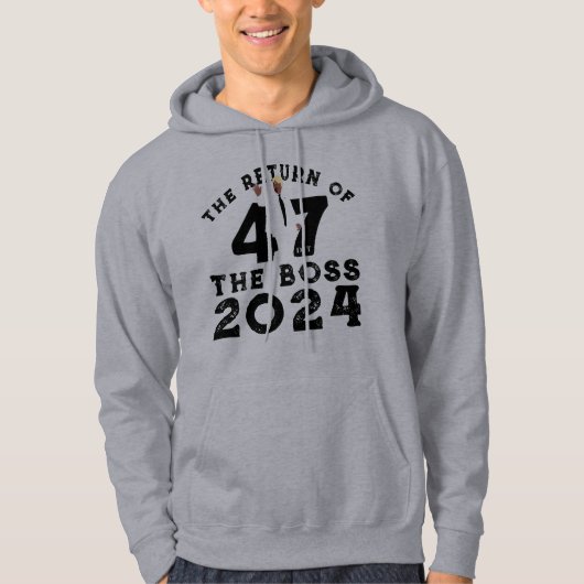 DE TERUGKEER VAN DE BAAS TRUMP 2024 HOODIE (Voorkant)