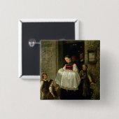 De terugkeer van de christenen vierkante button 5,1 cm (Voorkant /achterkant)