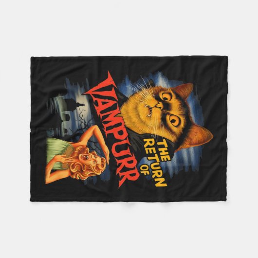 De terugkeer van de funny Cat van Vampurr Fleece Deken (Voorkant (Horizontaal))