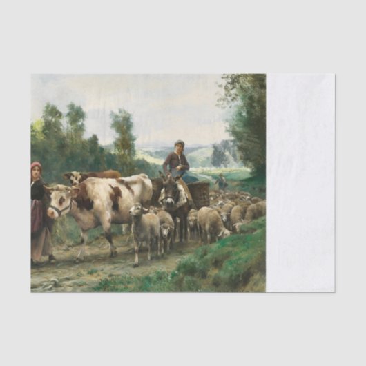 De terugkeer van de kudde – Julien Dupre Tissuepapier (Voorkant)