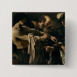 De terugkeer van de prodigal Son Vierkante Button 5,1 Cm