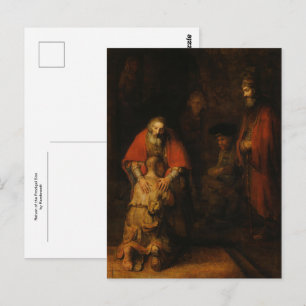 De terugkeer van de verloren zoon door Rembrandt Briefkaart