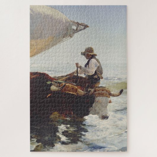 De terugkeer van de visvangst legpuzzel (Verticaal)