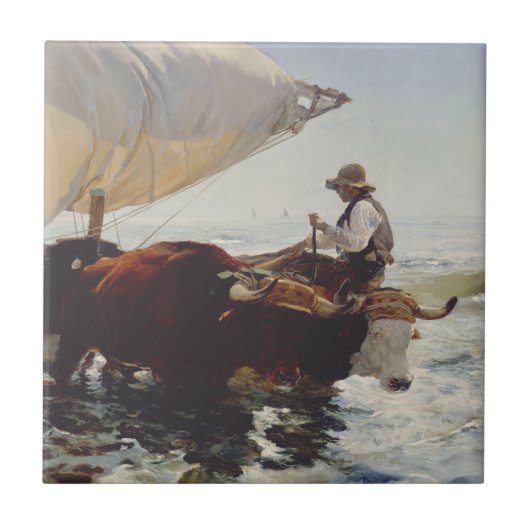 De terugkeer van de visvangst tegeltje (Voorkant)