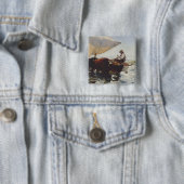De terugkeer van de visvangst vierkante button 5,1 cm (In situ)