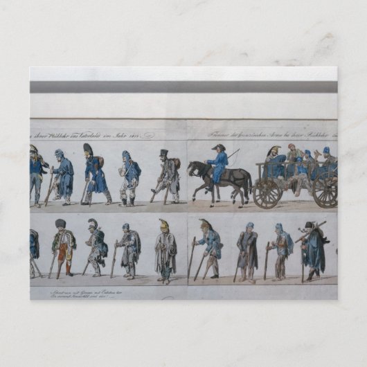 De terugkeer van het verslagen Franse leger van Briefkaart (Voorkant)