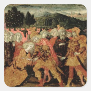 De terugkeer van Ulysses, cassone panel, Sienese Vierkante Sticker