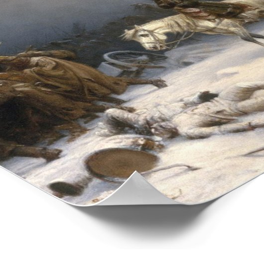 De terugtocht van Napoleon uit Moskou Poster (Hoek)