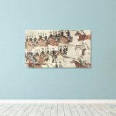 De terugtrekking van majoor Marcus Reno voor de In Canvas Afdruk (Insitu (Houten vloer))