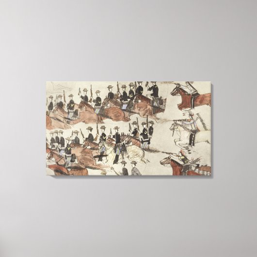 De terugtrekking van majoor Marcus Reno voor de In Canvas Afdruk (Voorkant)
