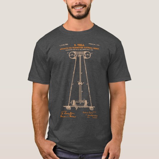 De Tesla Coil-houtskool T-shirt (Voorkant)
