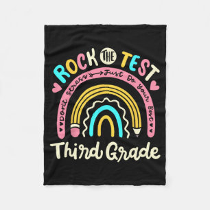 De Test Derde Grade Rainbow Test Dag Teacher Stud Fleece Deken