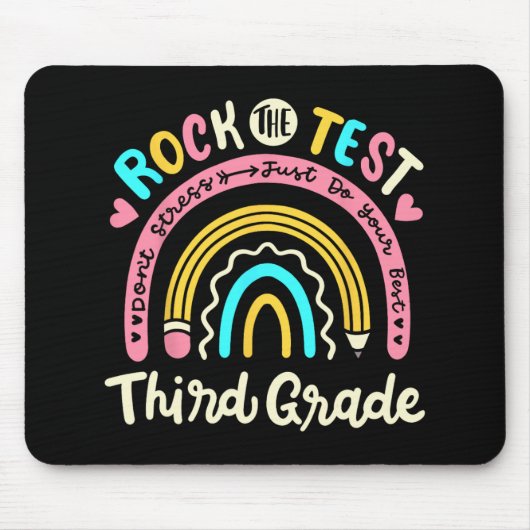 De Test Derde Grade Rainbow Test Dag Teacher Stud Muismat (Voorkant)