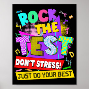 De Test Dont Stress Testing Dag Leraren Studenten Poster