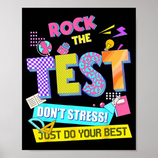 De Test Dont Stress Testing Dag Leraren Studenten Poster (Voorkant)