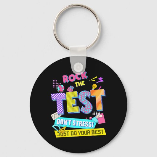 De Test Dont Stress Testing Dag Leraren Studenten Sleutelhanger (Voorkant)
