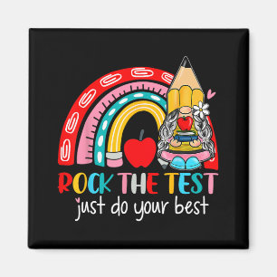 De test grappige leraar testdag regenboog kabouter magneet