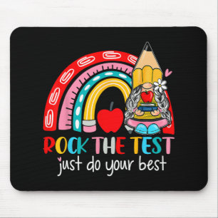 De test grappige leraar testdag regenboog kabouter muismat