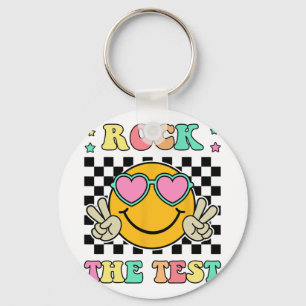 De test Groovy Happy Testing Day voor leraar Stud Sleutelhanger