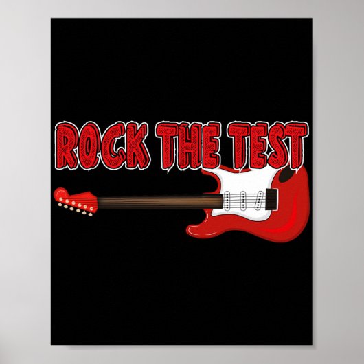 De Test Guitar Teacher Dag Testing Day Teach Poster (Voorkant)