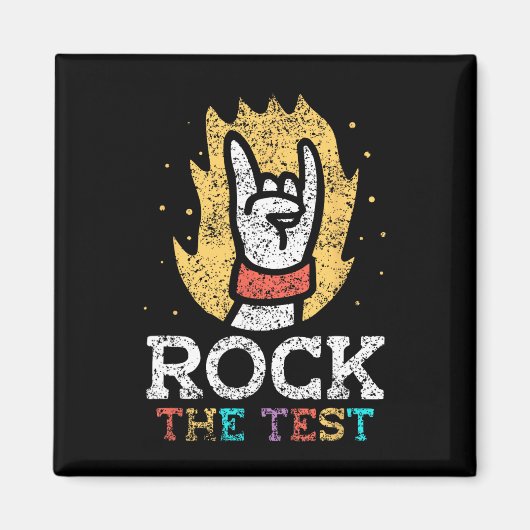 De test leraar score testen examen testdag magneet (Voorkant)
