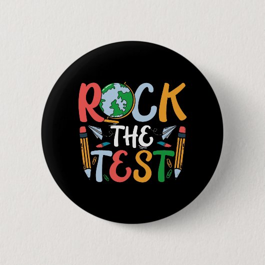 De Test Leraar Test Dag Testen Dag Grappige Leraar Ronde Button 5,7 Cm (Voorkant)