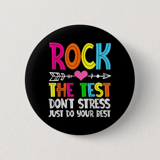 De Test Leraar Test Dag Testen Dag Grappige Leraar Ronde Button 5,7 Cm (Voorkant)