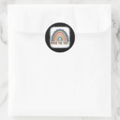 De test leraar testdag testdag regenboog leraar ronde sticker (Tas)