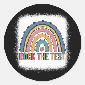 De test leraar testdag testdag regenboog leraar ronde sticker